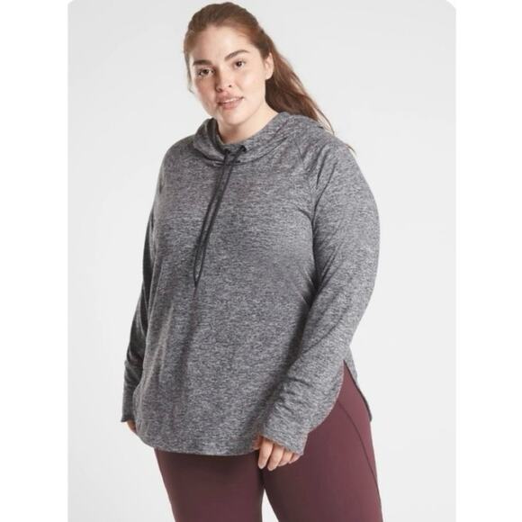 Athleta Heather Gray Uptempo Hoodie size 1X - Picture 1 of 10